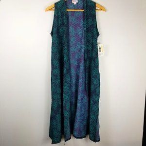 LuLaRoe Joy Teal & Purple Duster Vest